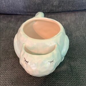 Mint Green dinosaur Shaped Ceramic Mug